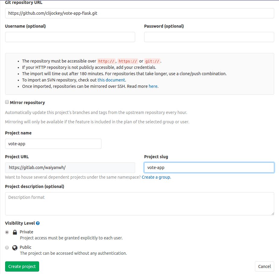 gitlab setup